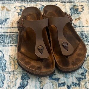 Birkenstock Brown Thong Sandals- Giza